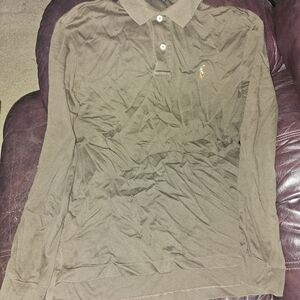 Polo Ralph Lauren Shirt SZ Med Brown Long Sleeve Pima Soft Touch $20obo